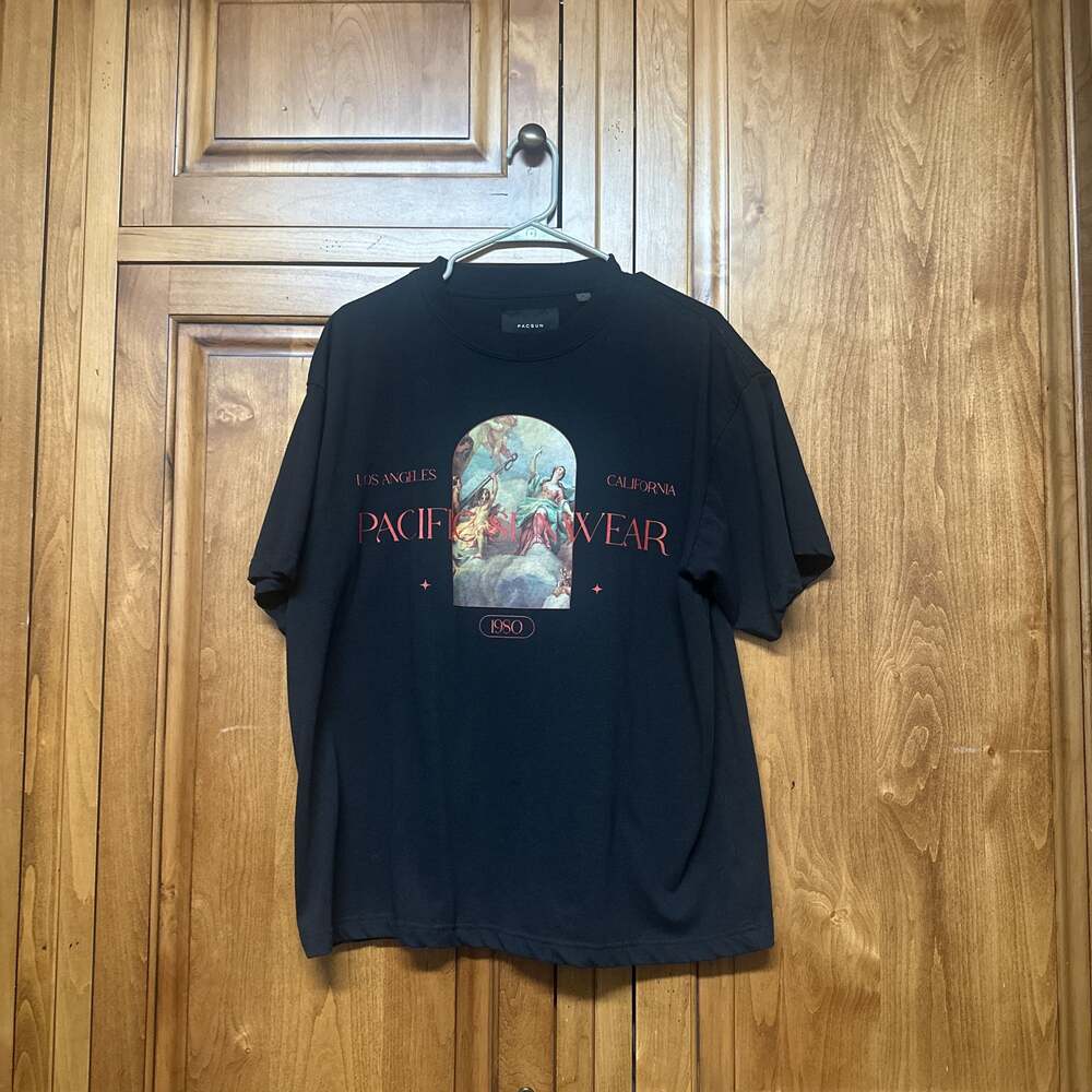 PacSun Men's Black Renaissance Oversized Graphic T-Shirt